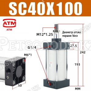 Пневмоцилиндр SC40-100