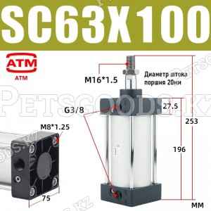 Пневмоцилиндр SC63-100