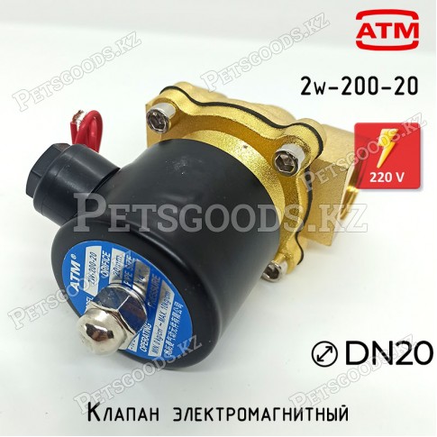 Электромагнитный клапан соленоид 2W-200-20, 220В Электромагнитный клапан соленоид 2W-200-20, 220В