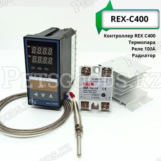 Контроллер REX-C400-V*AN с реле 100A и радиатором