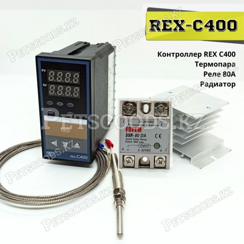 Контроллер REX-C400 с реле 80A и радиатором Контроллер REX-C400 с реле 80A и радиатором