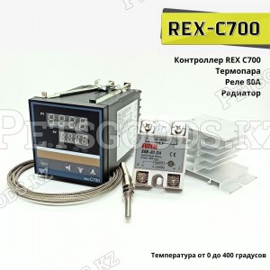 Контроллер REX C700-FK02 с реле 80A и радиатором