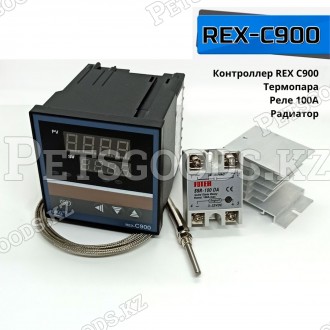 Термостат REX C900FK02-VAN с реле 100A и радиатором